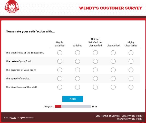 Wendy’s Customer Survey