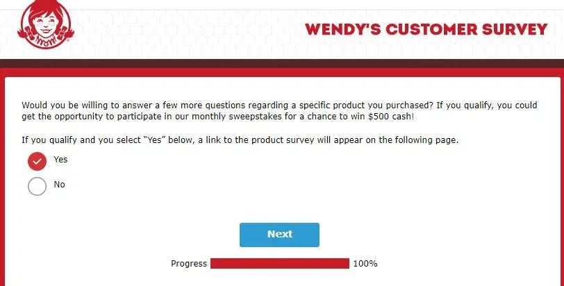 Wendy’s Survey